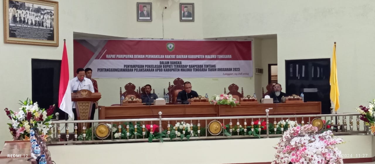 DPRD Maluku Tenggara Gelar Rapat Paripurna Nota Pengantar Pertanggungjawaban APBD Tahun Anggaran 2023